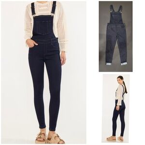 KanCan Dark Blue Denim Women's Jeans Overalls size M side zip “Topanga”
